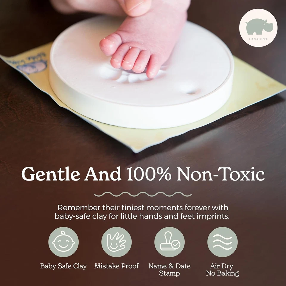 Kit de lembrança de enfeite de bebê hipopótamo pequeno (pacote recém-nascido) - 2 cavaletes, 4 fitas e - Imagem 3 de 4