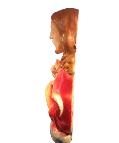 Vtg Religious Sacred Heart 3D Jesus Figure 10" Statue Bust Ceramic Premium Prize - Picture 2 of 3