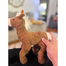 Steiff Horse Plush Brown White Mane Pony Button In Ear 0511 Standing Stuffed Toy