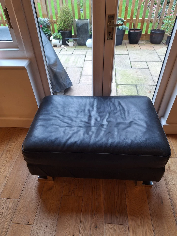 Large Black Dfs Pouffe Footstool With Storage - Image 2 of 2