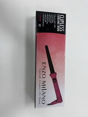 ENZO Milano Clipless Curling Iron Grande Conico 25/18mm Pink   New in Box