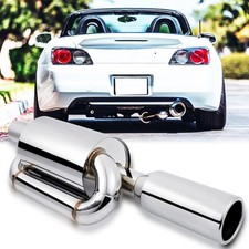 Twin Loop Exhaust Muffler 2.5 Inlet 4.0 Out Tip Chrome For Honda S2000 Ap1 Ap2