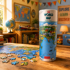 Robert Frederick World Map 500 Piece Jigsaw Puzzle Illustrated Animals Geography
