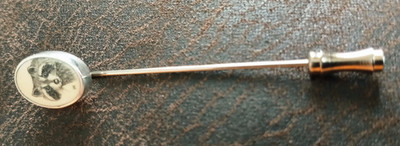 Vintage Estate 925 Sterling Silver Hat/Lapel Pin Raccoon Scrimshaw Design NICE!