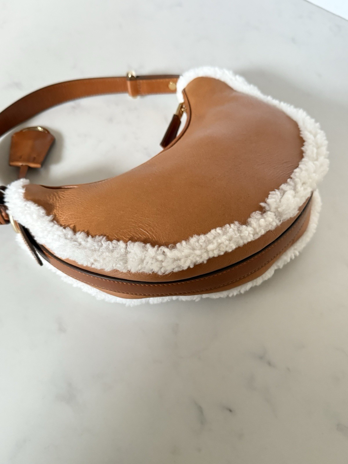 Authentic Prada Arqué Shearling Small Crossbody B… - image 7