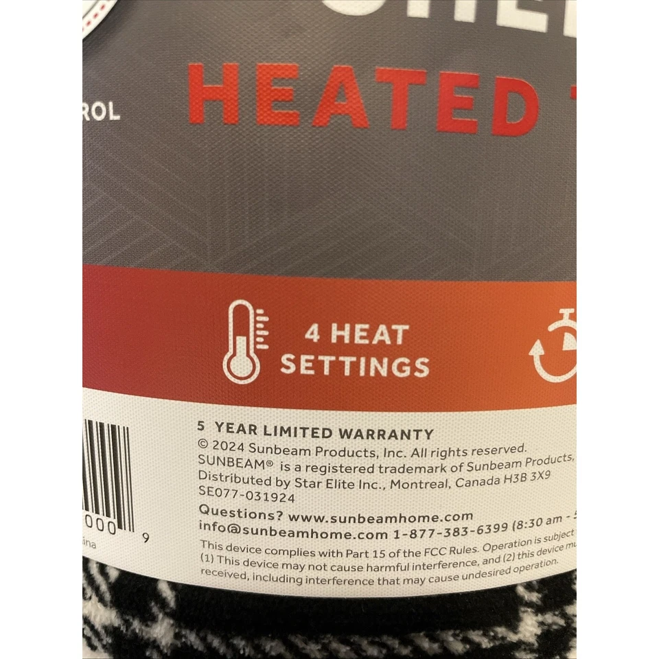 Micropeluche Sunbeam Sherpa tiro térmico negro/blanco BÚFALO CUADROS 50" X 60" más suave Foto 3 de 4