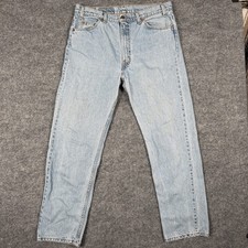 Vintage Levi  s 505 Jeans Mens 36x32 Blue Light Wash Orange Tab 90s Faded Grunge