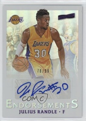 2016-17 Panini Aficionado Endorsements 78/99 Julius Randle #24 Auto 3kf