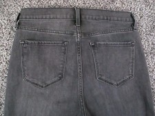 Old Navy Jeans Womens 8 Black Denim Flare Ankle High Rise Dark Wash Retro 28x25