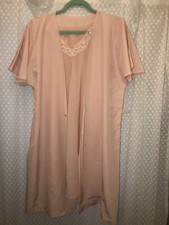 Vintage Pink Nightgown  Robe Set By Lorraine Thigh Length