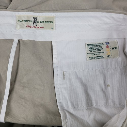Vintage Fairway & Greene Shorts Men's 38 Beige Khaki Cotton Golf Casual Pleated - Picture 3 of 3
