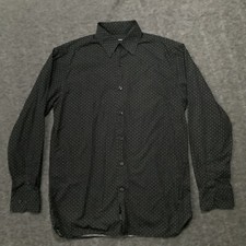 John Henry Shirt Mens Size Medium Black  Long Sleeve Button Down