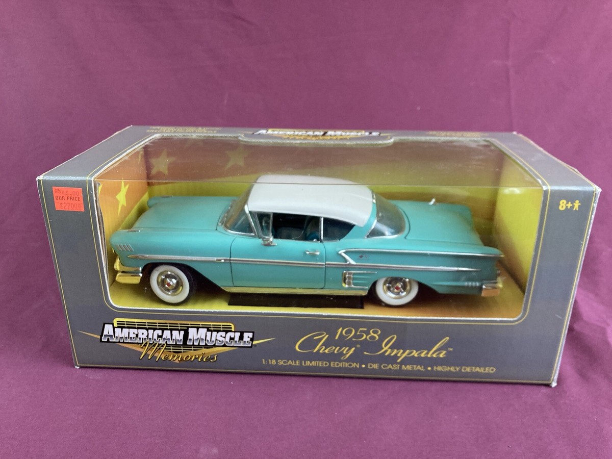 RARE American Muscle 1/18 1958 Chevrolet Impala Grn/Wht Roof