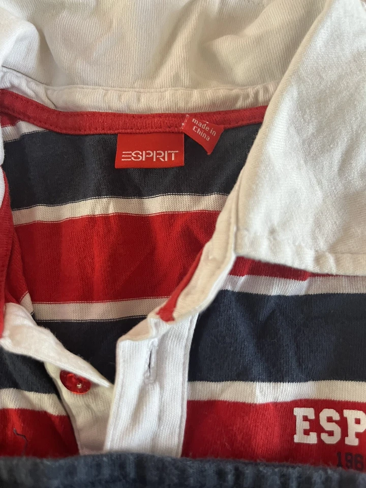 Camisas polo Esprit para niños talla 4 manga corta a rayas 100 % algodón cuello X 2 Foto 3 de 4