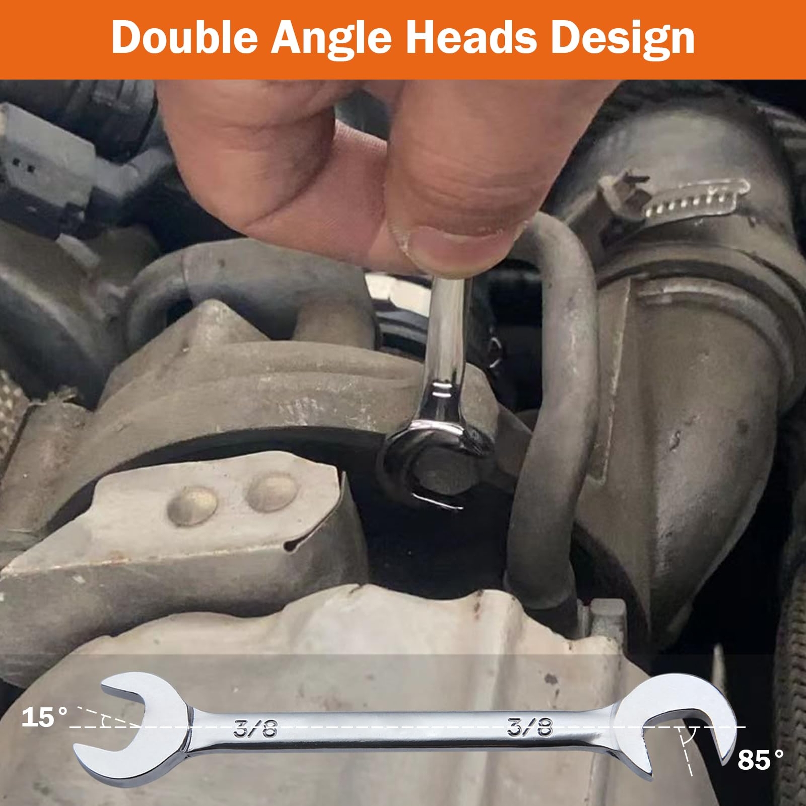 LEONTOOL Mini Double Open End Wrench Set Metric and SAE 20 Pcs 4-11mm & 5/32"...