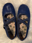 Little Girls Livie and Luca youth 3 snake skin navy blue pull on flats Must see! — photo 1