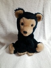 Dakin Black Bear Coco Plush 9" Brown Face 1982 Nutshell Filling Korea Vintage