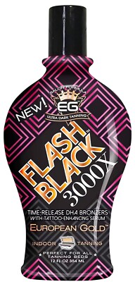 European Gold FLASH BACK 3000X Bronzer Tattoo Enhancer Indoor Tanning Lotion12oz