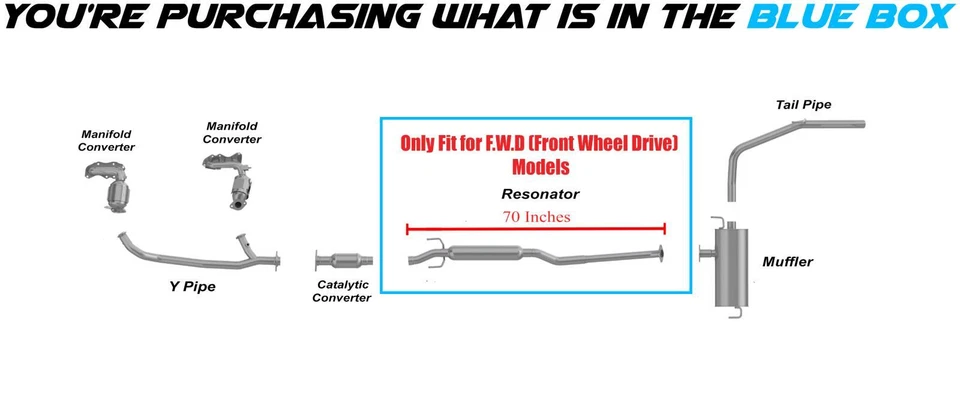 Resonador de escape de acero inoxidable para: Toyota Sienna 2004-2010 3,3 L 3,5 L tracción delantera Foto 3 de 4