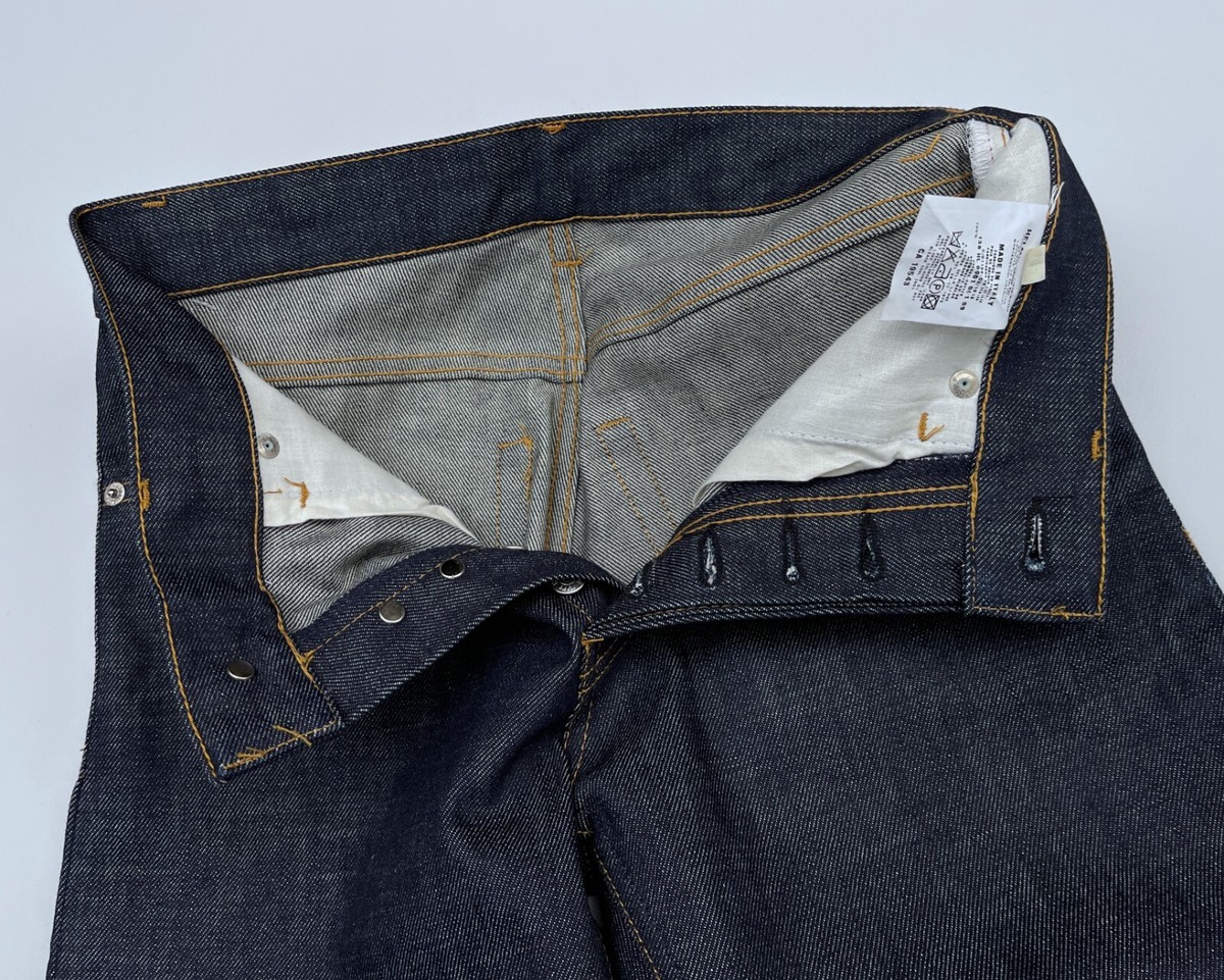 Rare VTG ARCHIVE 1999 HELMUT LANG Classic Raw Cut Denim Jeans Navy
