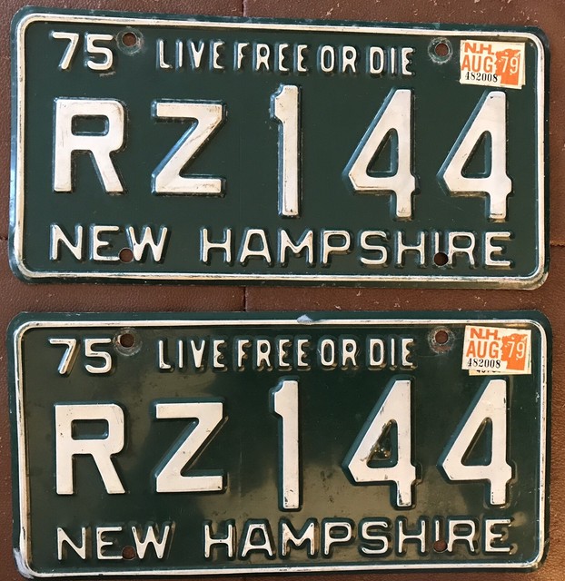 New Hampshire 1979 License Plate PAIR RZ144 eBay