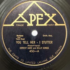 ERNEST HARE & BILLY JONES / HART & BATES 78 rpm gramophone record *LISTEN* 210