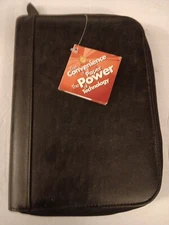 Day-Timer Black Vinyl Handheld Computer Desk Size Organizer Binder New Old Stock