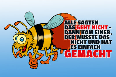 Blechschild, 20x30 cm, geht nicht - hat einfach gemacht, Hummel, Neu, OVP