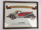 Framed Duesenberg Roadster- Straight  8 Automemories Art Print Fast Free Ship