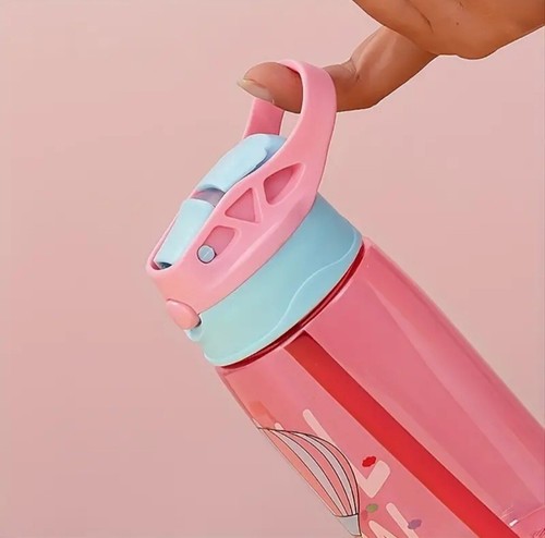 🧒👧 Kinder Trinkflasche Strohhalm Kindergarten Schule Wasserflasche Kawaii... - Bild 3 von 5