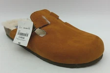 Arizona Jean Co Cognac Brown Faux Fur Lined Slip On Clog Mule Women's Sz 9.5 M