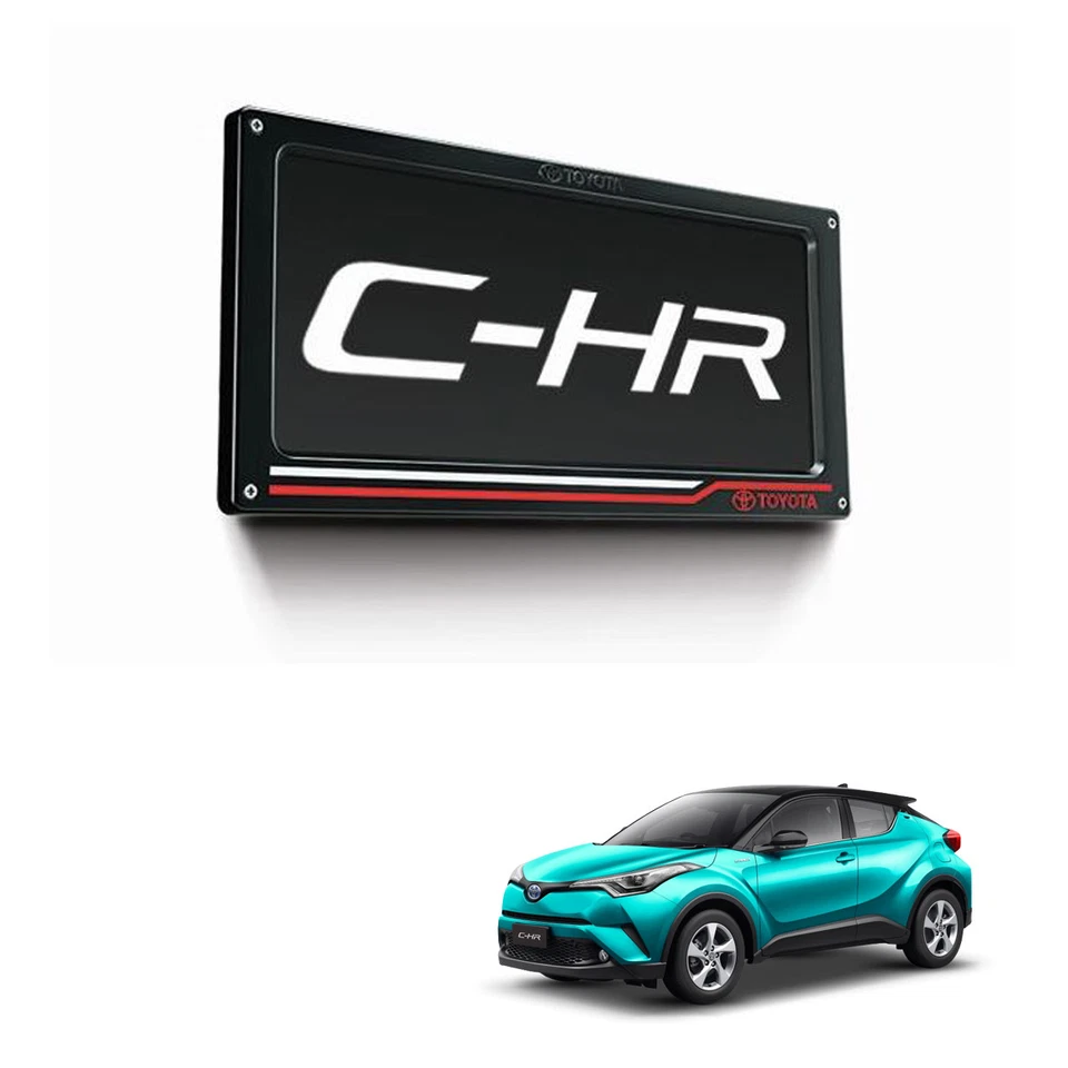 Fits Toyota C-HR Suv 18 19 License Plate Frame Holder Screen Black Red - Image 3 of 4