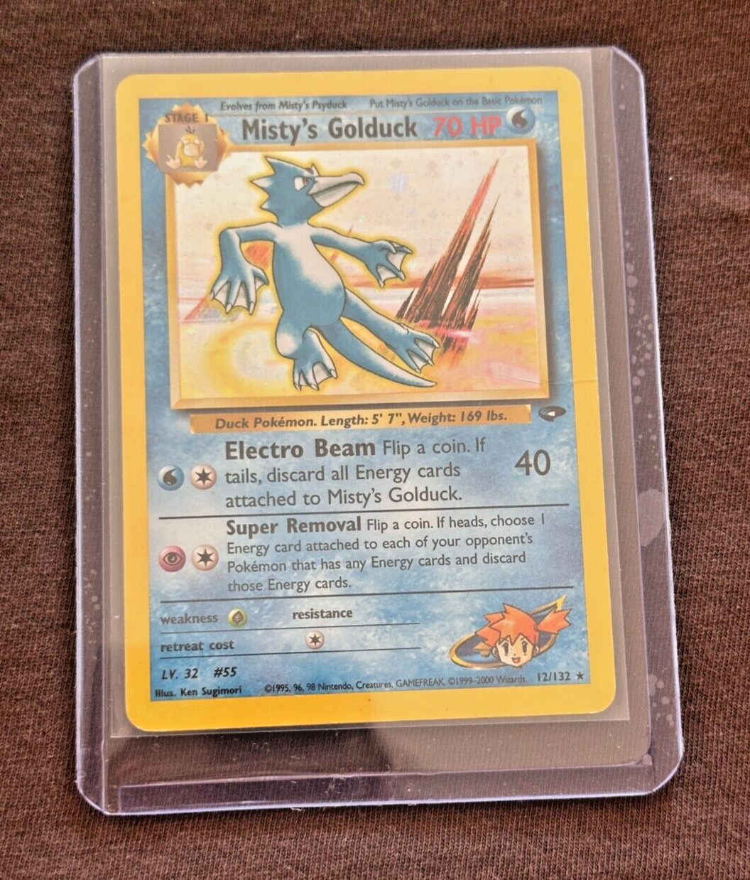 Pokemon Cards - Misty's Golduck 12/132 - Gym Challenge Unlimited Holo - NM