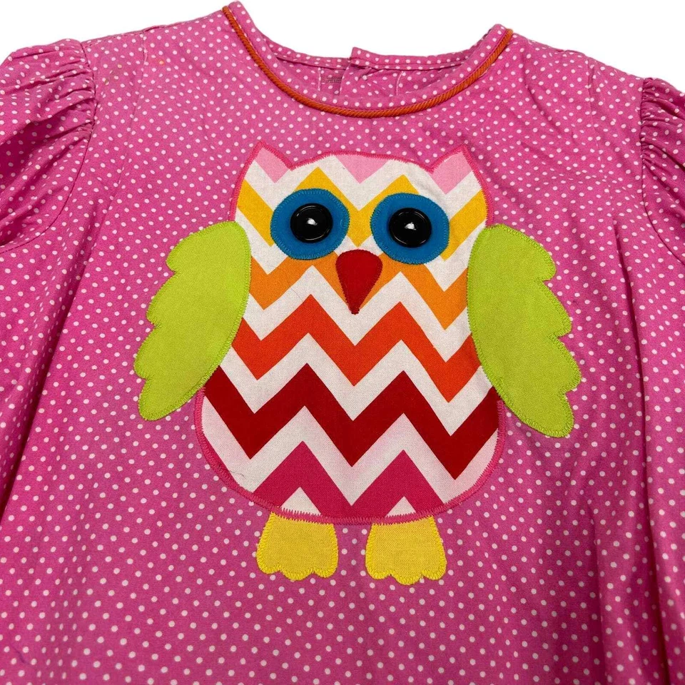 Top túnica búho con volantes a lunares rosa Beaux et Belles niñas 6 Foto 3 de 4
