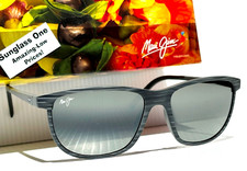 NEW Maui Jim LELE KAWA Grey Stripe POLARIZED Neutral Grey GLASS Sunglass 811-11D
