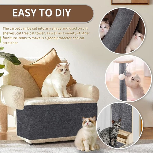 Pet Cat Scratching Pad Sofa Protector Cat Scratcher Mat Self-adhesive Carpet AU - Picture 8 of 21