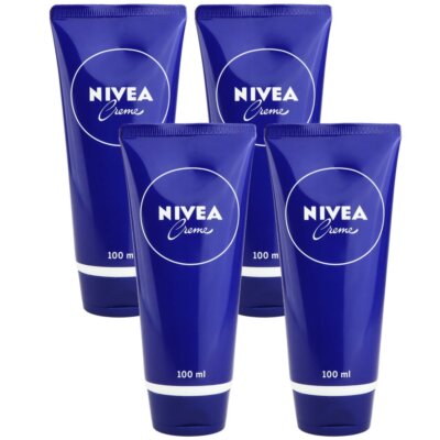 Nivea Creme 4 x 100 ml Tube Feuchtigkeitscreme für jeden Hauttyp Set