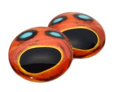 Pair Coral Grouper Fish Glass Eyes Jewelry Doll Taxidermy Flatback Cabochons