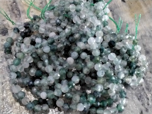 Natural Faceted Moss Agate, 3mm, Approx 125 pcs Free postage. Oz Seller - Picture 4 of 4
