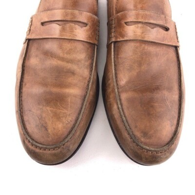 M.Gemi Brown Leather Penny Loafers EUR 42.5 Mens Size 8.5-9  display picture 1