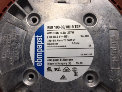 Ebmpapst, Ebm-Papst, RER 190-39/18/19 TDP, RER190-39/18/19TDP, centrifugal fan