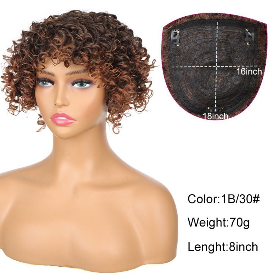 Curly Bangs Clip In Hair Extensions Top Fake Hair Piece Head Top Wig