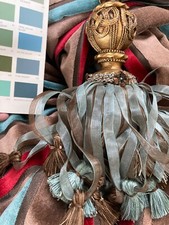 Fabulous PAIR of Velvet Stripe Curtains 60’ w x 85” d