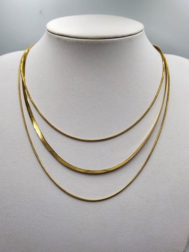 Country road chunky 14k GP bracelet tripple snake strand & boston link necklace - Picture 12 of 18