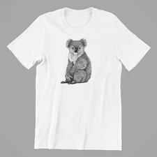 Beautiful Painted Koala Printed Cotton Men's Unisex T-Shirt Top Tee Casual
