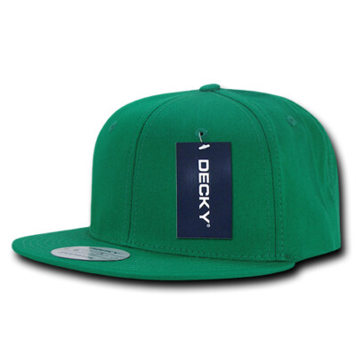 New Decky 361 Snapback Cap 6 Panel Cotton Blank Flat Bill High Crown Kelly Green