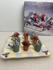 Elements Rose  Motif Tic Tac Toe Resin Board Cottage Garden