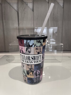 Taylor Swift The Eras Tour Concert Cinema Beaker Sippy Cup W Black Lid Brand New