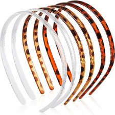 6-PCS Plastic Plain Headbands with Teeth Comb Skinny DIY Hair Bands