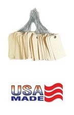 100 pcs- 5 1/4" x 2 5/8" Size 6 Manila Inventory Pre-Wired Price Tags with Wire